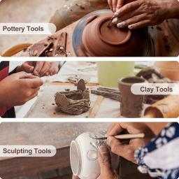 Cerâmica Clay Sculpting Tool Set, suavizando cera escultura, Polymer Shapers, Modelagem Esculpida Escultura Tool Kit, 5-61Pcs - Image 5