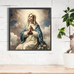 Kit de pintura diy virgem maria diamante bordado diamante, pintura a óleo cor, arte artesanal do mosaico, decoração de casa, 5d, novo, 2024 - Image 2