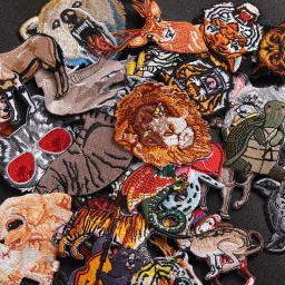 Desenhos animados Animais Patches para Decoração de Roupas, Zebra, Leão, Tigre, Lobo, Patches bordados, Roupas DIY, Patchwork Adesivos - Image 6