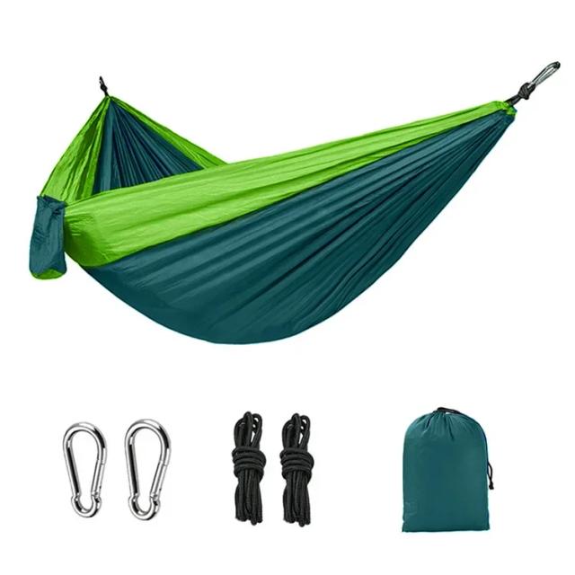Cama Suspensa Portátil para Acampamento Individual em Nylon e Tecido de Pára-quedas de Alta Resistência