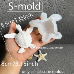 Molde de gesso para artesanato de tartaruga marinha, bandeja grande de armazenamento de tartaruga, resina epóxi, molde de silicone, decoração de casa, prato de armazenamento de chave, moldes de concreto - Image 2