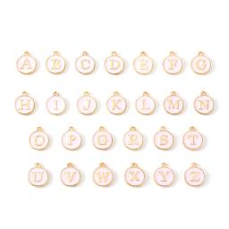 10pcs inicial letra do alfabeto dupla face esmalte pingentes encantos 12mm para fazer jóias pulseira artesanal artesanato - Image 4