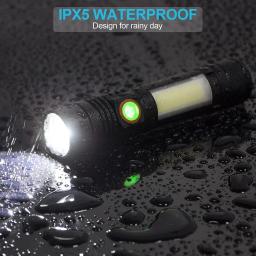 Ultra brilhante USB recarregável lanterna LED, acampamento ao ar livre, trabalhando, iluminação de emergência, luz tática, 2000LM - Image 3
