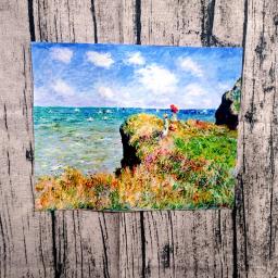 Lona a óleo Monet com pano impresso Sunrise, tecido de algodão puro, tingido à mão DIY, folha artesanal, acessórios para cabeça, decoração dos desenhos animados - Image 3