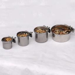 Gaiola pendurável para pássaros de estimação, tigela com prato, copo, alimentador de comida de alimentação de aço inoxidável para pára-choque - Image 4