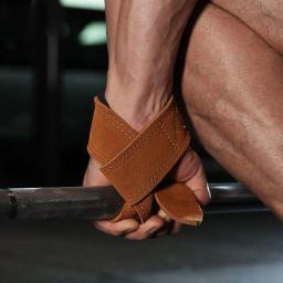 Pesos de couro antiderrapante para levantamento de peso, correias de pulso para fitness, treinamento de musculação, levantamento de ginástica, levantamento, elevador, 4mm, 1 par - Image 3