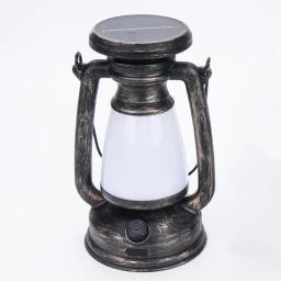 Lâmpada portátil solar retro LED de bronze Luzes de acampamento ao ar livre USB portátil recarregável tenda de emergência luz de cavalo atmosfera - Image 4