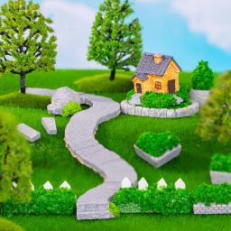 Miniatura Simulado Lawn Bouquet, Castelo de Tijolos, Micro Paisagem, Ornamentos para Decorações Home, DIY Acessórios, Estatueta - Image 2