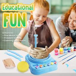 Kit Completo Roda de Cerâmica e Pintura para Iniciantes, Ferramentas de Modelagem e Escultura, Kits Artesanais para Crianças, Escola - Image 2