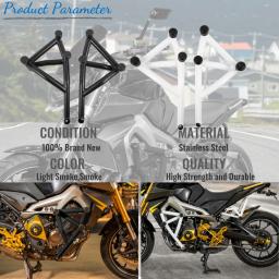 Crash Bar da motocicleta para Yamaha, Stunt Cage, protetor do motor, para-choques para MT09, FZ09, MT 09, FZ 09, 2014-2020, 2019, 2018, 2017 - Image 5