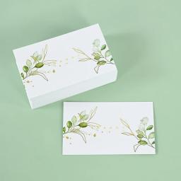 Obrigado cartão com Eucalyptus Folha, Branco, Verde, Casamento, Noivado, Banquete, prato de refeição, Lembrete Cartões Processo, Fontes do partido, 50 pcs - Image 6