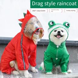 Impermeável reflexivo impermeável para cães, Casaco de chuva grande, Casaco ajustável com capuz, Pet Shop - Image 2