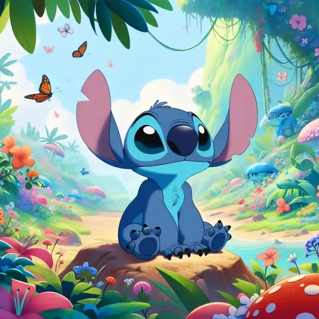 Kits de Pintura Lilo e Stitch da Disney - Desenho Cartoon Art para Pintar à Mão, Presente DIY Divertido com Figurinha e Paint By Numbers