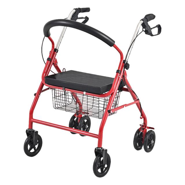 Scooter Doméstico Portátil Auxiliar de Caminhada Ajustável com Assento e Cesta Grande