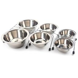 Cão tigela de aço inoxidável cão de estimação gato duplo tigelas suporte de ferro comida comida de água pratos alimentador suprimentos para animais de estimação tigela cão dogfood - Image 2