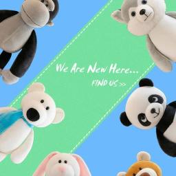 Animais de pelúcia recheados Brinquedos para crianças, bonecas macias, coelho, cachorro, urso, lobo, presente kawaii para crianças, hobbie - Image 6