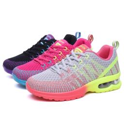 Mulheres Almofada De Ar Running Shoes para Tênis Moda Sneakers Lace Up Leve Respirável Lazer Ginásio Walking Shoes - Image 3