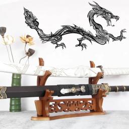 1/2/3 camadas katana titular suporte de espada de madeira prateleira suporte para exibição retro dragão katana espada titular casa organizador decoração - Image 1