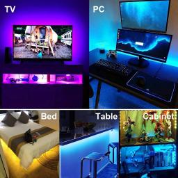USB LED Strip Light para Decoração do Quarto, Cor RGB, 5050, Bluetooth, Fita da lâmpada, TV Backlight para Festa de Natal, 5V, 5m, 10m, 15m, 20m - Image 6