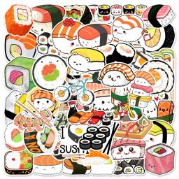 Sushi Adesivos para Scrapbooking, Suprimentos Artesanais, Papelaria, Kraft, Laptop, Sketchbook, Food Japonês Adesivo, Sushi Bonito, 50Pcs - Image 2