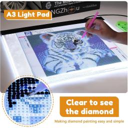 Almofada de luz LED para pintura diamante, Artcraft Tracing Box, placa digital, desenho Tablet, A3 - Image 5