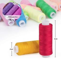 10 pçs kits de linha de costura 200 jardas cada carretel linha de poliéster mão costura linha de bordado para diy artesanato ferramenta máquina de costura - Image 5