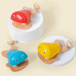 Brinquedo do instrumento musical para preschoolers, instrumento de percussão de madeira, brinquedo educativo batendo, forma do peixe, agarrar fácil, 1, 2, 3 - Image 5