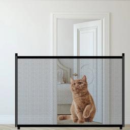 Engenhoso malha Folding Pet Dog Gate, Gabinete de segurança, Cerca para interior e exterior, Pet fornecimentos - Image 2
