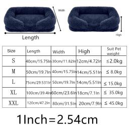 Cama grande para cachorro, cama de pelúcia para animais de estimação, inverno, almofada espessada, cama de dormir, sofá, almofada removível, canil quadrado pequeno e grande - Image 6
