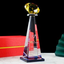 Personalizado colorido diamante cristal troféu, lembrança, artesanato de vidro, eventos esportivos, prêmios campeões, presentes, decoração para casa, livre - Image 1