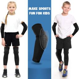 Joelheiras de Compressão Favo de Mel para Esportes, Equipamento de Proteção para Basquete, Voleibol, Ciclismo, Crianças, Juventude, 3-12 Anos, 1 Pc, 2Pcs - Image 3