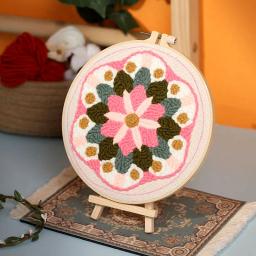 Kit de agulha de soco DIY com fio Kit de bordado de flores Conjunto de tufos mágicos Ferramentas de ponto cruz para tricô Kit De Artesanato Tapete Enganchando Kit Ponto Cruz Arte E Artesanato De Agulha Pilha de laço - Image 4
