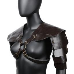 Medieval steampunk couro do plutônio ombro guarda armadura viking cavaleiro pirata cosplay traje acessório spaulders pauldrons feminino masculino - Image 4
