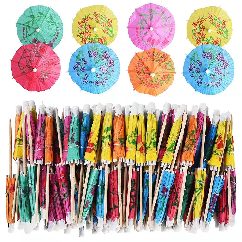 Mini papel guarda-chuva para guarda-sóis de coquetel, bebida, frutas, bolos, decoração do casamento, bebê aniversário festa suprimentos, 50PCs - Image 1
