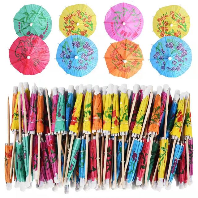 Mini Guarda-Chuva Decorativo para Coquetéis e Festas - 50 Peças para Bebiadas, Frutas e Bolos