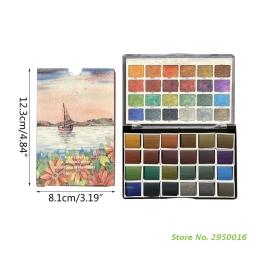 24 cores metálico aquarela tintas artista profissional conjunto de arte para iniciante pintura em papel madeiras tecido diy arte do prego - Image 6
