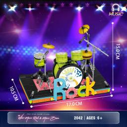 Knew-Mini blocos de construção para crianças e adultos, rock out com o instrumento musical, tijolos para iniciantes - Image 2