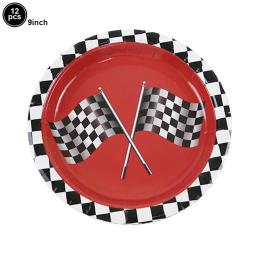 Suprimentos para festa de carro de corrida, decorações para festa de aniversário de meninos, utensílios de mesa descartáveis, pratos de sobremesa, copos, guardanapos - Image 3