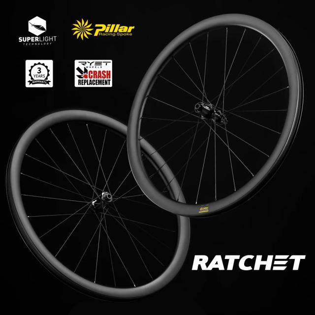 RYET Rodas Gravel 700C Carbono Freio a Disco Tubeless Ready 35x30mm 36T Center-Lock/6 Parafuso