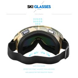 Óculos de esqui de armação grande com lente colorida anti-colisão lente anti-reflexo esporte ao ar livre neve snowboard para snowboard esqui - Image 2