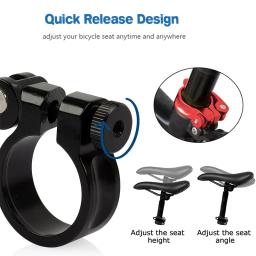 Braçadeira para selim de bicicleta, liberação rápida, liga de alumínio, trava para selim, mtb, 31.8mm, 34.9mm, acessórios de ciclismo - Image 4