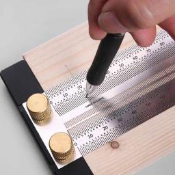Aço inoxidável Precision Marking T-Rule, Tipo T Hole Ruler, Scribing Gauge, Marcação Ferramenta de Medição, Carpintaria, 200mm, 300mm, 400mm - Image 1