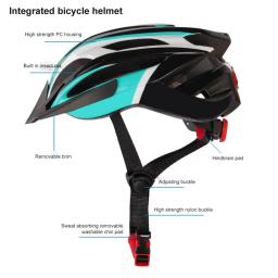 Capacete com luz traseira LED para homens e mulheres, viseira destacável, leve e ventilada, ciclismo de montanha, bicicleta MTB - Image 6