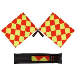 2 unidades/pacote bandeiras de árbitro de futebol profissional justo jogar esportes jogo de futebol linesman bandeiras jogo esportivo equipamento árbitro - Image 1