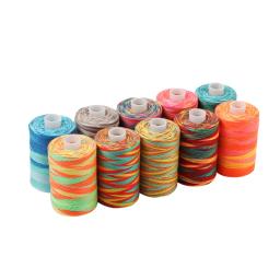 Fio de poliéster para costura e Quilting, Ponto de mão, Arco-íris Seção tingida, Fio para bordado, Máquina, 1000 jardas, 10pcs - Image 4