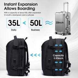 Mochila de compressão a vácuo 2025 para viagens Mochila de viagem 50l com vedação a vácuo, mochilas expansíveis com bomba para aviões - Image 5