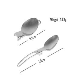Camping Fork Spoon Louça Ao Ar Livre Dobrável Ultraleve Conjunto De Pratos De Aço Inoxidável Para Acampar Cozinhar Ao Ar Livre - Image 6