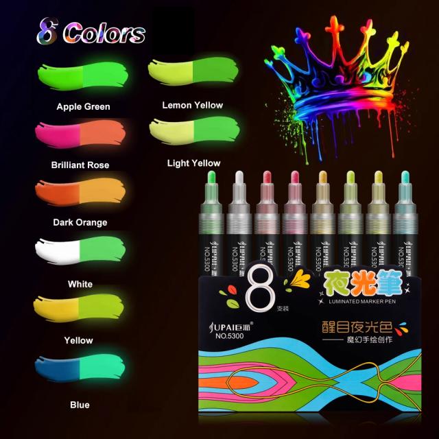 ✨ Brilhe no Escuro! Conjunto de Canetas Fluorescentes 8 Cores - Ideia Perfeita para Natal e Desenho! 🎨
