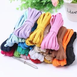 Coloridas bandas elásticas planas, alta corda elástica, elástico, fita do Spandex, costura Trim, cinto banda, acessório do vestuário, 5Y, 3mm, 6mm - Image 1