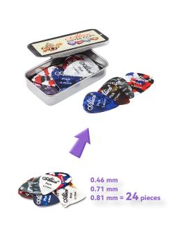 24 peças de palheta de guitarra Alice com caixa 0,46/0,71/0,81 mm acessórios para guitarra - Image 1